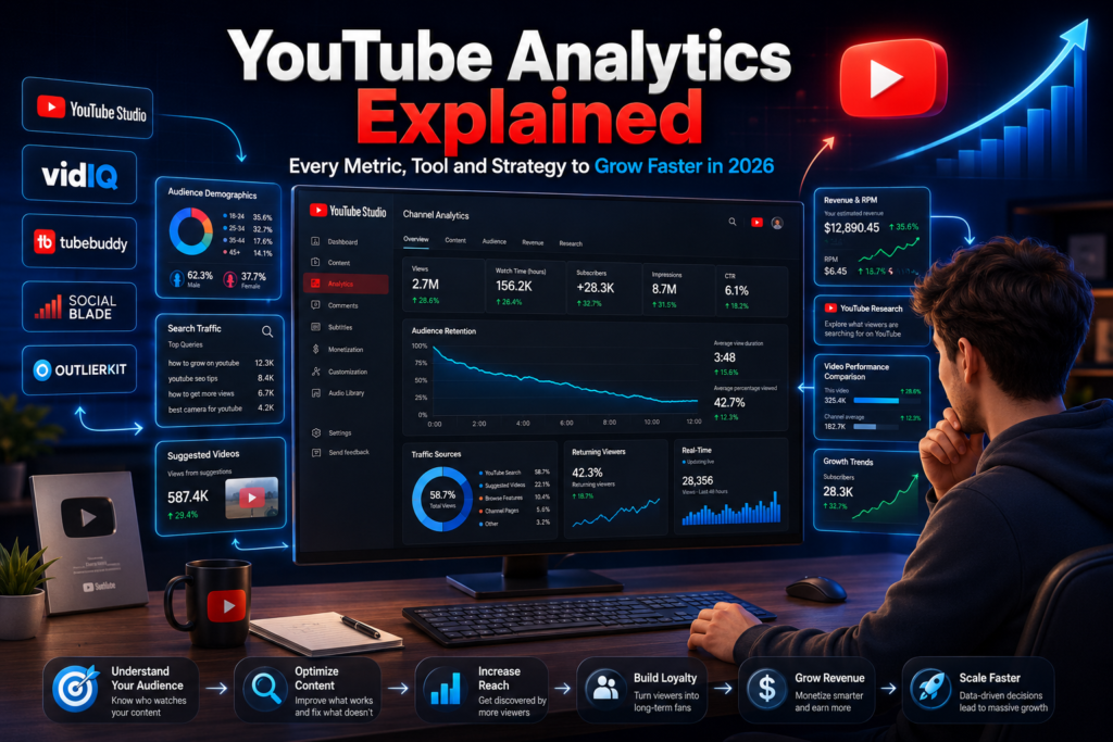 YouTube Analytics Explained – Every Metric, Tool and Strategy to Grow in 2026