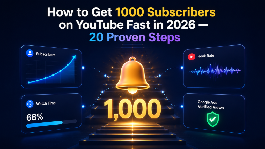 How to Get 1000 Subscribers on YouTube in 2026 — 20 Proven Steps
