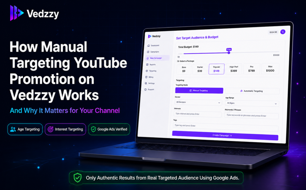 How Manual Targeting YouTube Promotion on Vedzzy Works — And Why It Matters for Your Channel