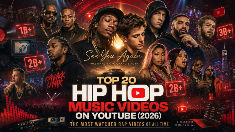 Top 20 Hip Hop Music Videos on YouTube in 2026 – The Most Watched Rap Videos of All Time