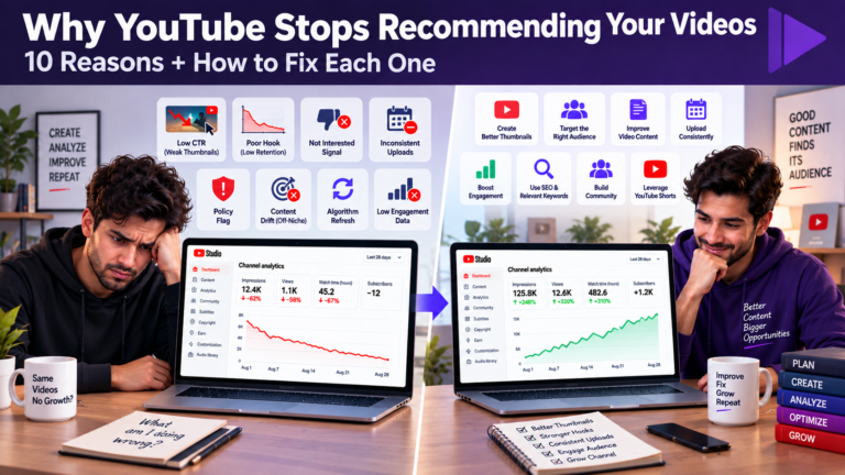 Why YouTube Stops Recommending Your Videos – 10 Real Reasons and How to Fix Each One